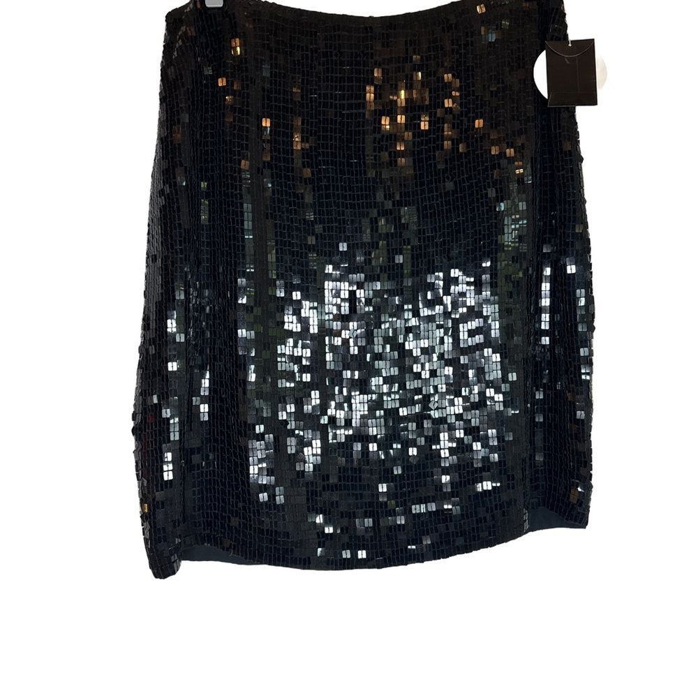Valerie Stevens Black Sequin Silk Skirt size 14P NWT